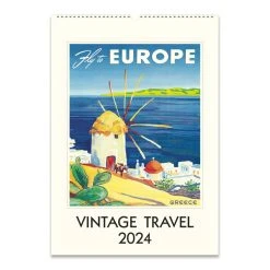 Vintage Travel Art 2024 Poster Wall Calendar
