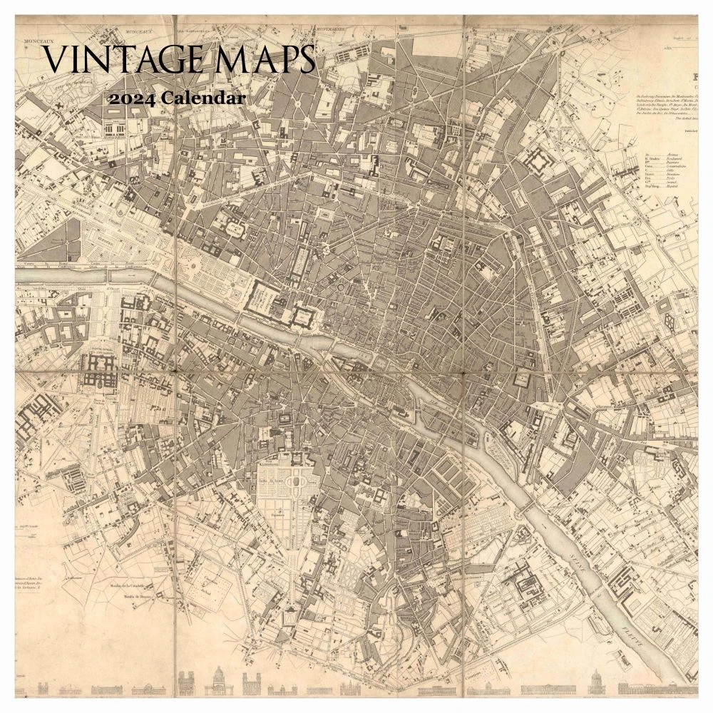 Vintage Maps 2024 Wall Calendar 4 Vintage Maps 2024 Wall Calendar - Image 2