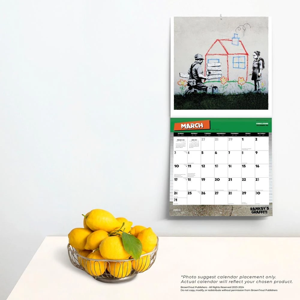 Banksys Graffiti 2024 Wall Calendar 6 Banksys Graffiti 2024 Wall Calendar - Image 4