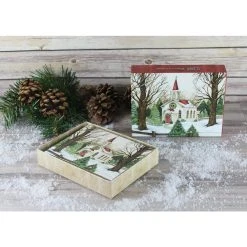 Woodland Church Boxed Christmas Cards (18 Pack) W/ Decorative Box By Susan Winget -Calendars Store 201900014609 ALT3