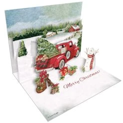 Santa's Truck 3D Pop-Up Christmas Cards (8 Pack) By Susan Winget -Calendars Store 201900022419