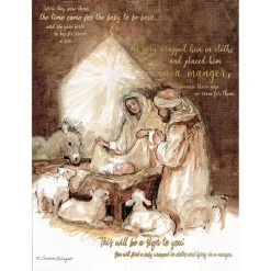 Away In A Manger Boxed Christmas Cards (18 Pack) W/ Decorative Box By Susan Winget -Calendars Store 202000014373