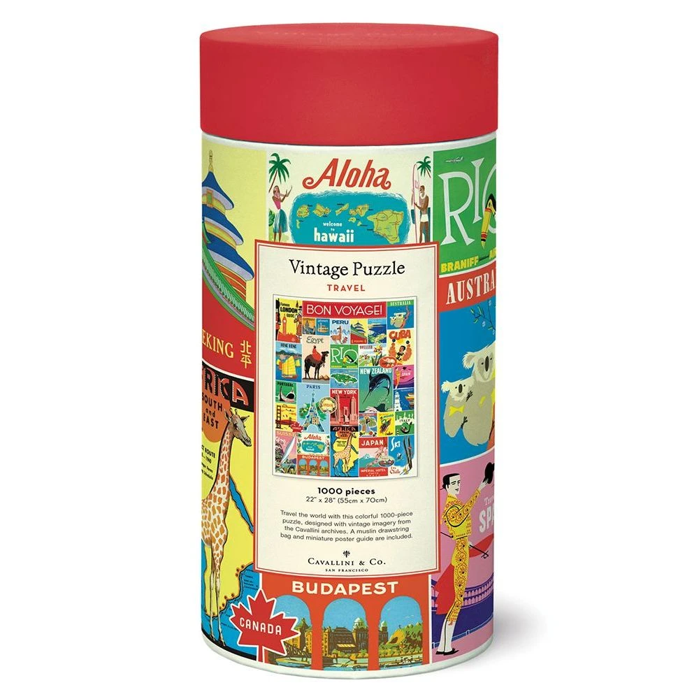 Vintage Travel 1000 Piece Puzzle By Cavallini 5 Vintage Travel 1000 Piece Puzzle By Cavallini - Image 3