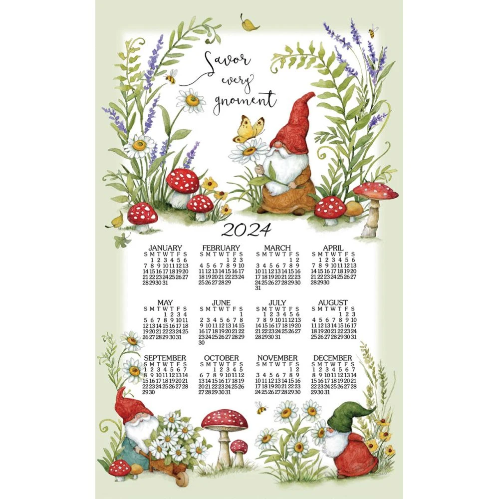 Garden Gnomes 2024 Towel Calendar 3 Garden Gnomes 2024 Towel Calendar