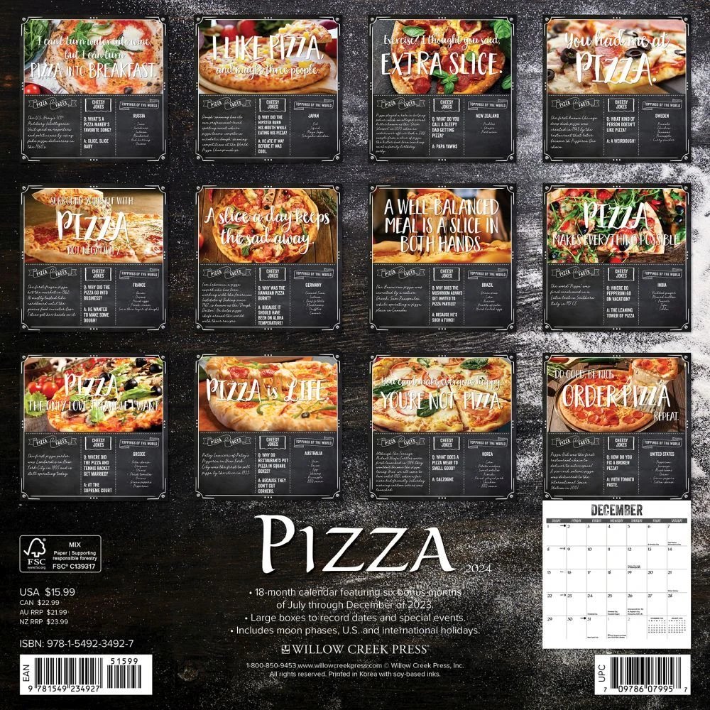 Pizza 2024 Wall Calendar 4 Pizza 2024 Wall Calendar - Image 2