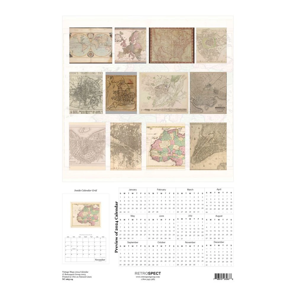Vintage Maps 2024 Poster Wall Calendar 4 Vintage Maps 2024 Poster Wall Calendar - Image 2