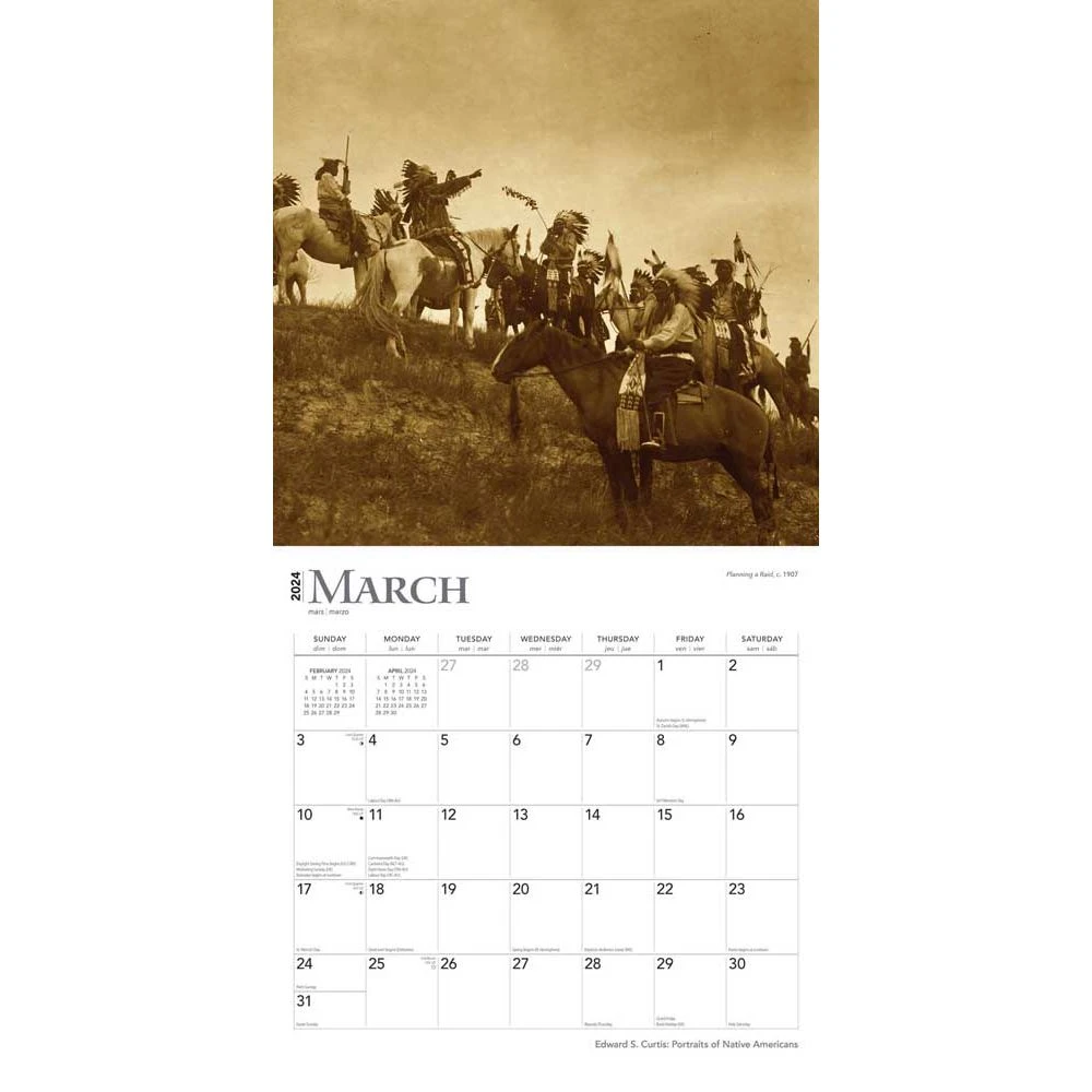 Edward S. Curtis: Portraits Of A Native American 2024 Wall Calendar 5 Edward S. Curtis: Portraits Of A Native American 2024 Wall Calendar - Image 3