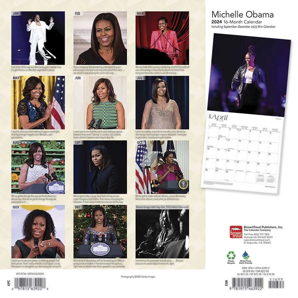 Michelle Obama 2024 Wall Calendar 4 Michelle Obama 2024 Wall Calendar - Image 2