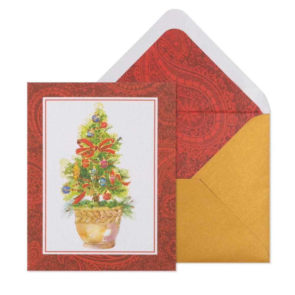 Topiary Tree 10 Count Boxed Christmas Cards 4 Topiary Tree 10 Count Boxed Christmas Cards - Image 2