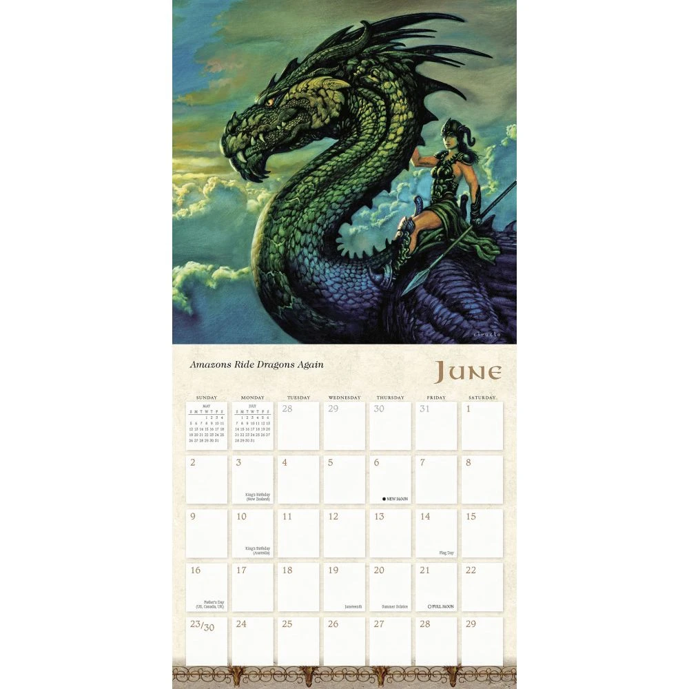 Dragons By Ciruelo 2024 Wall Calendar 6 Dragons By Ciruelo 2024 Wall Calendar - Image 4