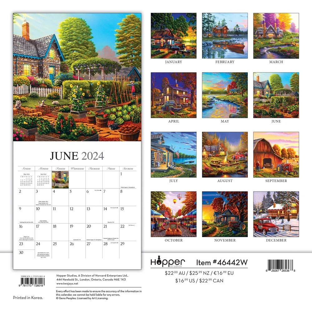 Vintage Country Hopper 2024 Wall Calendar 4 Vintage Country Hopper 2024 Wall Calendar - Image 2