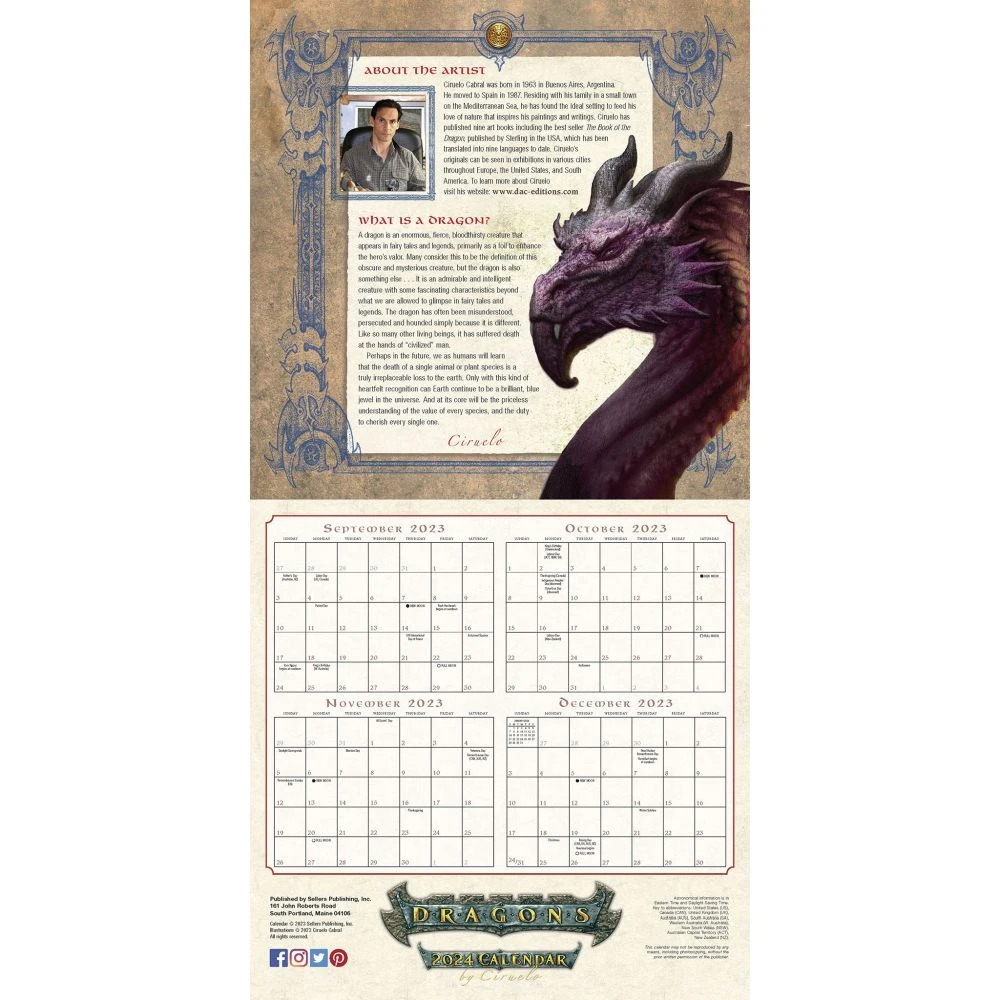 Dragons By Ciruelo 2024 Wall Calendar 7 Dragons By Ciruelo 2024 Wall Calendar - Image 5