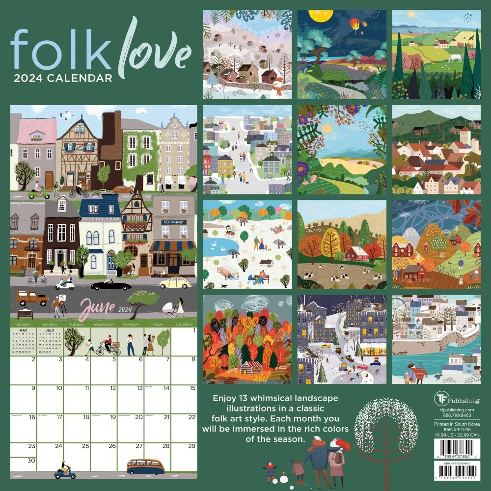 Folk Love 2024 Wall Calendar 4 Folk Love 2024 Wall Calendar - Image 2