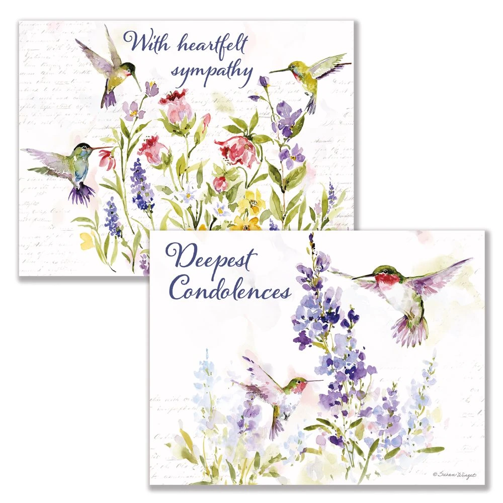 Hummingbird Sympathy Assorted Boxed Note Cards 5 Hummingbird Sympathy Assorted Boxed Note Cards - Image 3