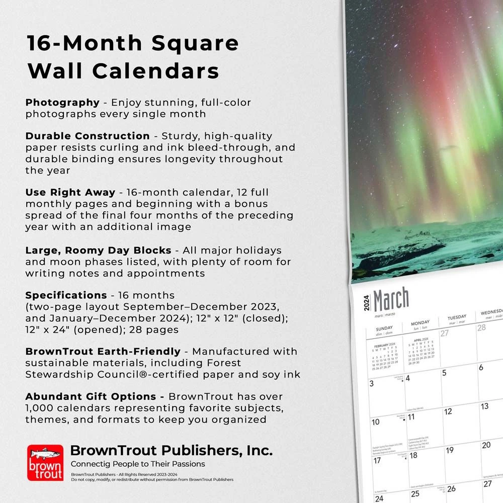 Aurora Borealis 2024 Wall Calendar 7 Aurora Borealis 2024 Wall Calendar - Image 5