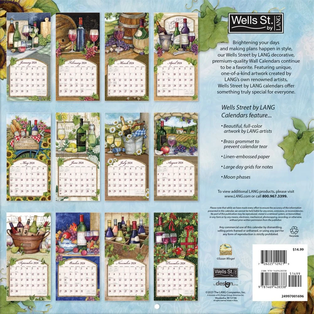 Wine Cellar 2024 Wall Calendar 4 Wine Cellar 2024 Wall Calendar - Image 2