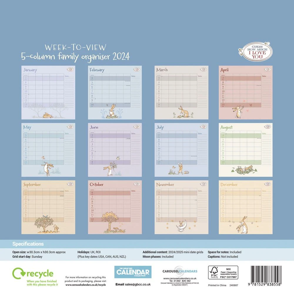 Guess How Much Love 2024 Wall Calendar 4 Guess How Much Love 2024 Wall Calendar - Image 2