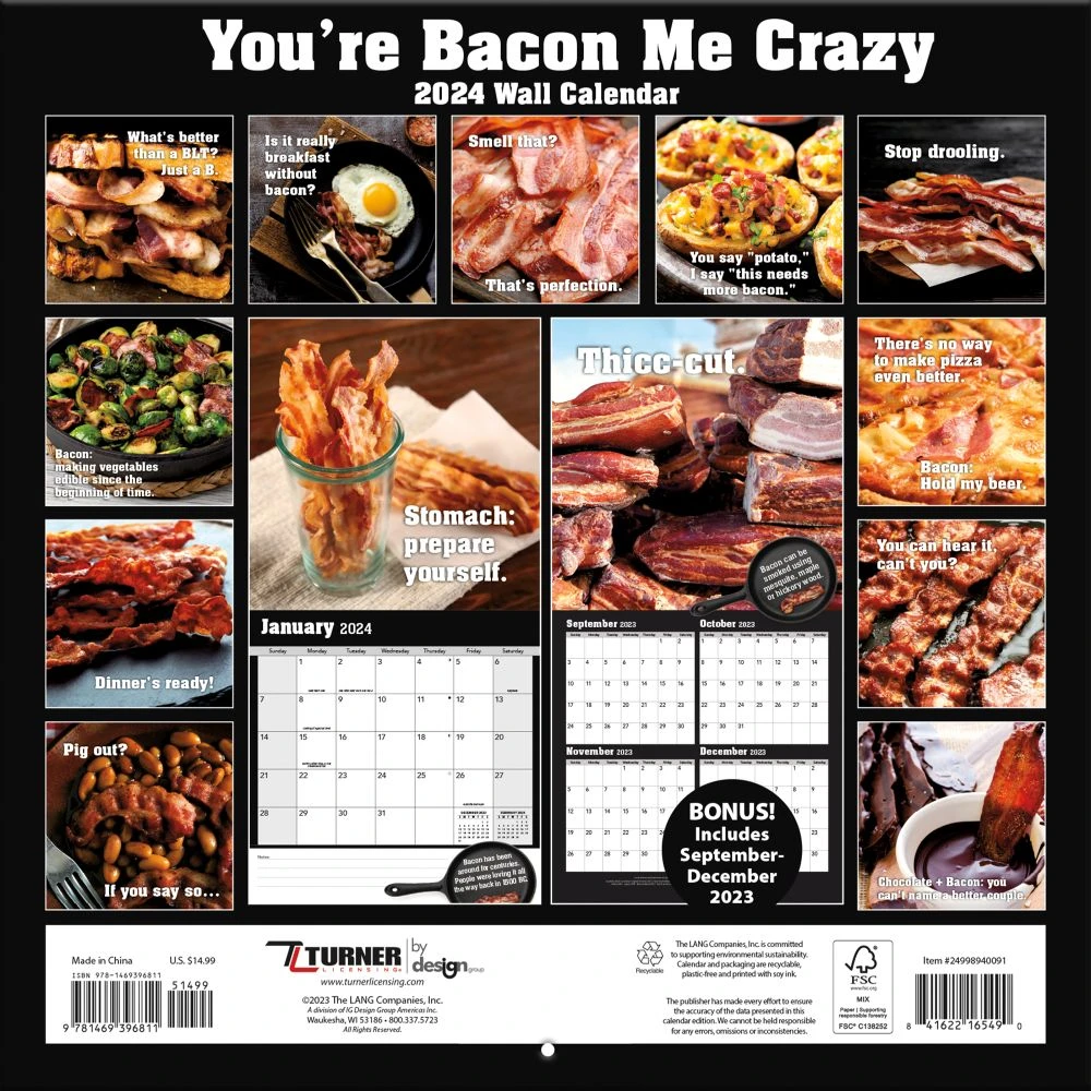 Youre Bacon Me Crazy 2024 Wall Calendar 4 Youre Bacon Me Crazy 2024 Wall Calendar - Image 2