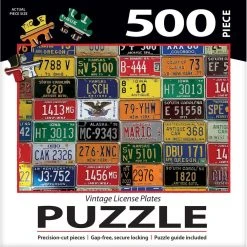Vintage License Plates 500 Piece Puzzle -Calendars Store 721a356e b9d9 4aa9 a52f b6d192575edf