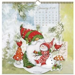 Garden Gnomes Die Cut Spiral 2024 Wall Calendar -Calendars Store 7769bfb8 accd 406c 952d be44df8d256c