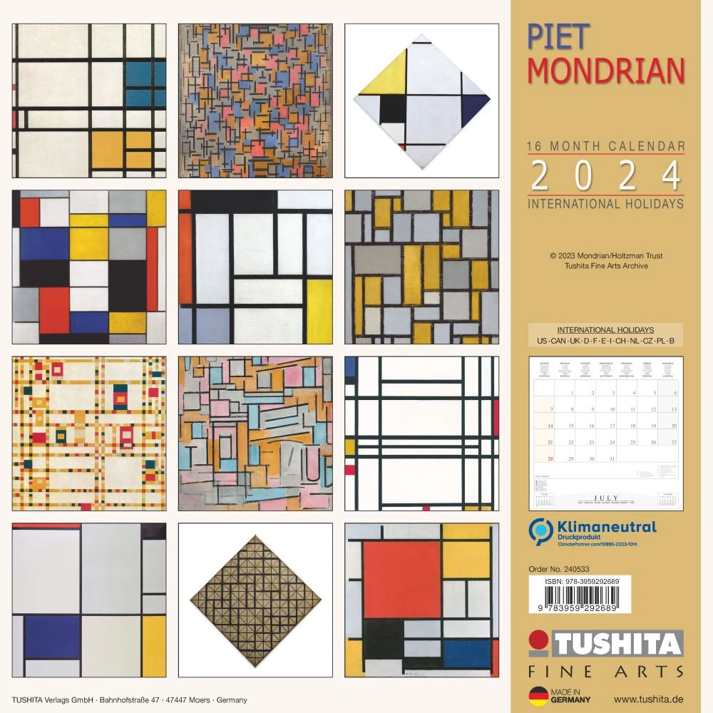 Mondrian 2024 Wall Calendar 4 Mondrian 2024 Wall Calendar - Image 2