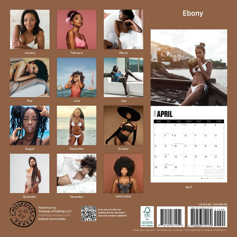 Ebony 2024 Wall Calendar 4 Ebony 2024 Wall Calendar - Image 2
