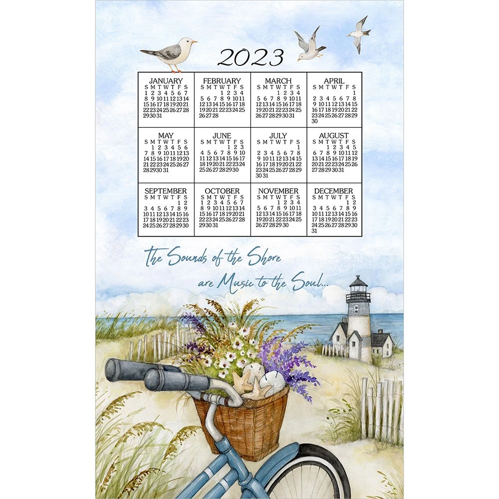 Seashore 2023 Calendar Towel 3 Seashore 2023 Calendar Towel