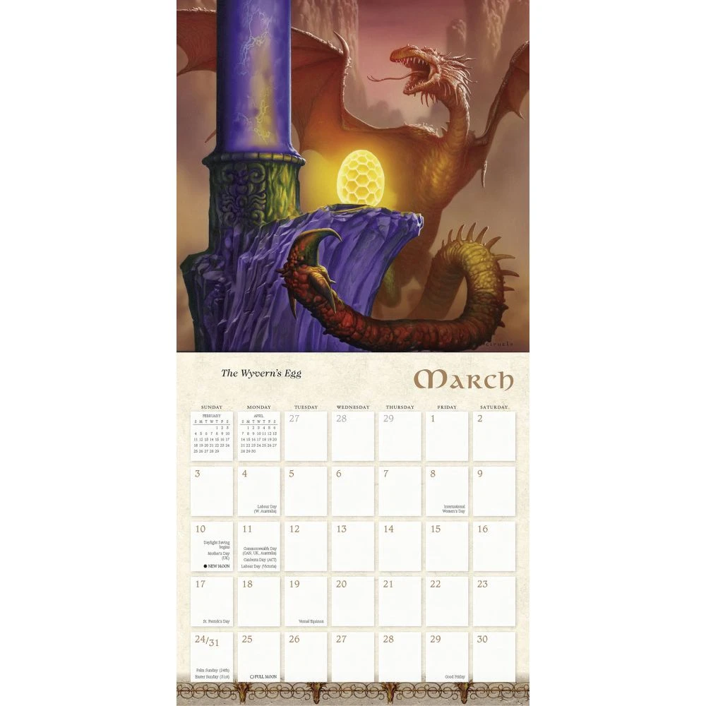 Dragons By Ciruelo 2024 Wall Calendar 5 Dragons By Ciruelo 2024 Wall Calendar - Image 3