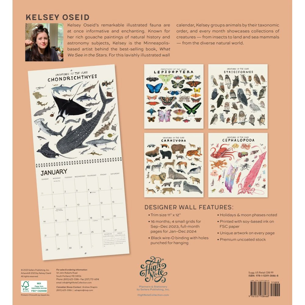 Orders Of The Animals Designer 2024 Wall Calendar 4 Orders Of The Animals Designer 2024 Wall Calendar - Image 2