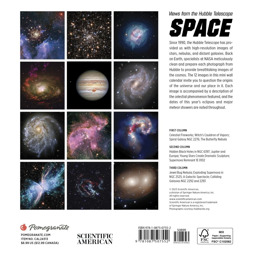 Space Hubble Telescope 2024 Mini Wall Calendar 4 Space Hubble Telescope 2024 Mini Wall Calendar - Image 2