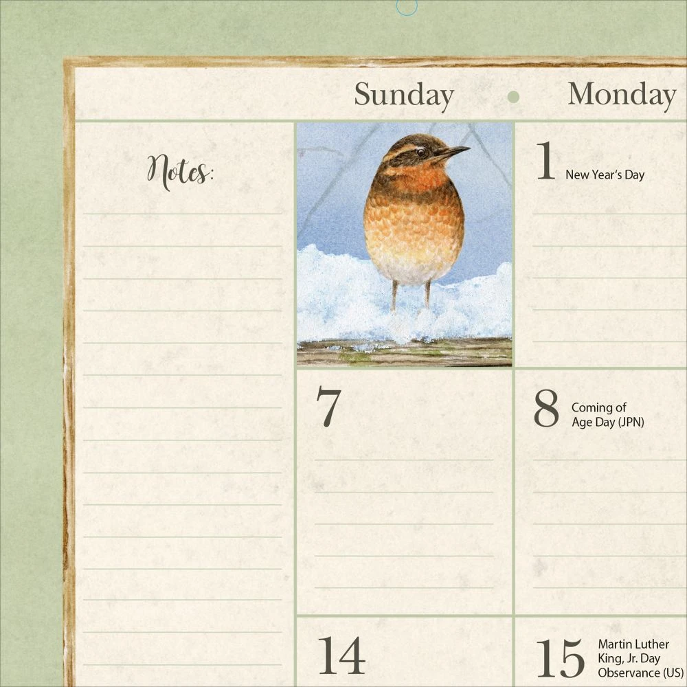 Birds In The Garden 2024 Desk Pad 5 Birds In The Garden 2024 Desk Pad - Image 3