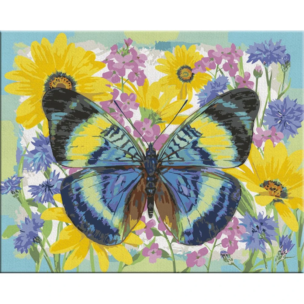 Butterflies Paint By Number Kit 4 Butterflies Paint By Number Kit - Image 2