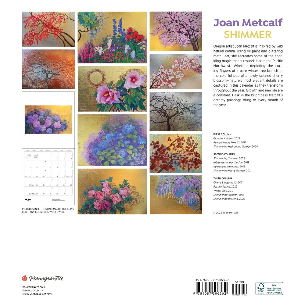 Joan Metcalf Shimmer 2024 Wall Calendar 4 Joan Metcalf Shimmer 2024 Wall Calendar - Image 2