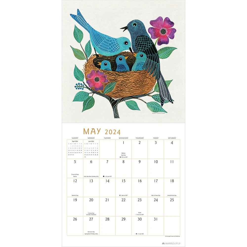 Feather Friends 2024 Wall Calendar 6 Feather Friends 2024 Wall Calendar - Image 4