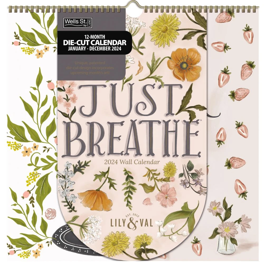 Just Breathe Die Cut Spiral 2024 Wall Calendar 4 Just Breathe Die Cut Spiral 2024 Wall Calendar - Image 2