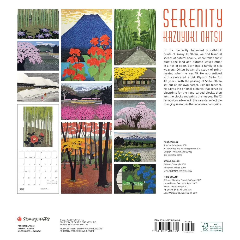 Ohtsu Serenity 2024 Wall Calendar 4 Ohtsu Serenity 2024 Wall Calendar - Image 2