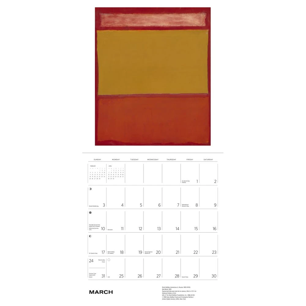 Rothko 2024 Wall Calendar 5 Rothko 2024 Wall Calendar - Image 3