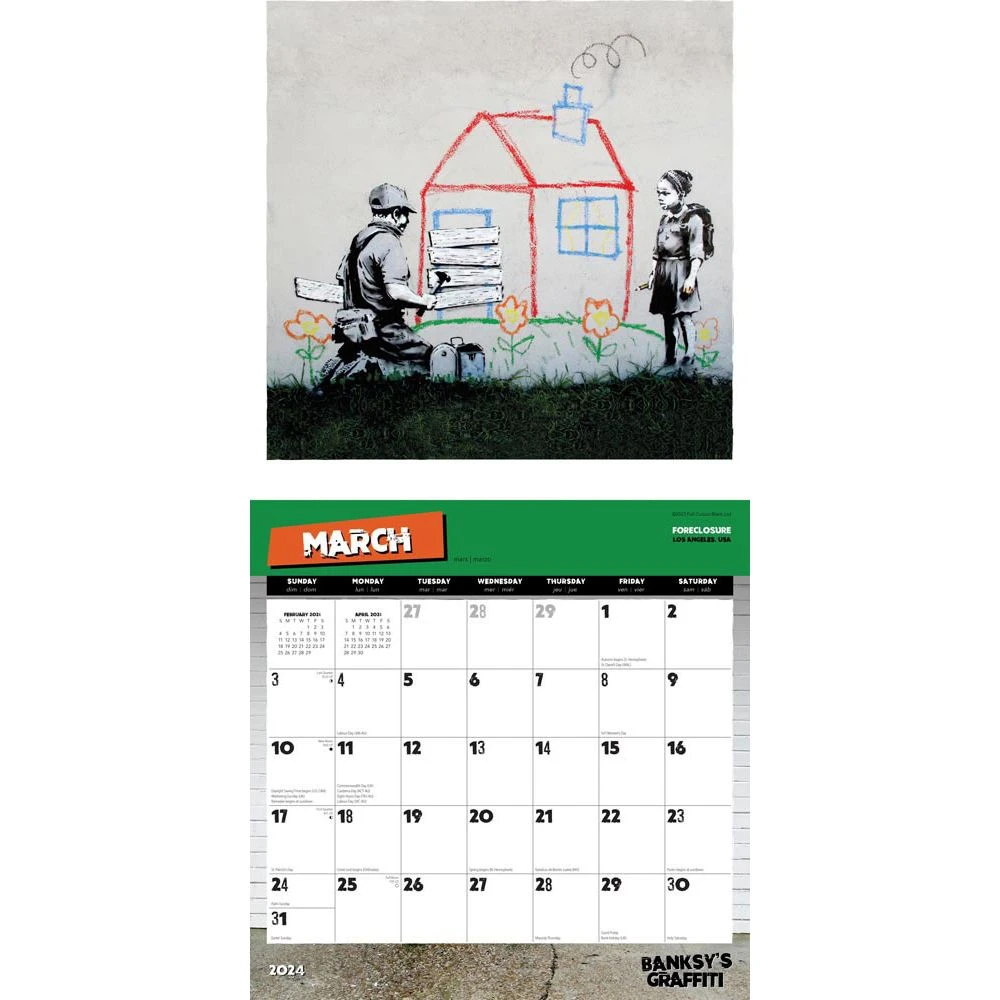 Banksys Graffiti 2024 Wall Calendar 5 Banksys Graffiti 2024 Wall Calendar - Image 3