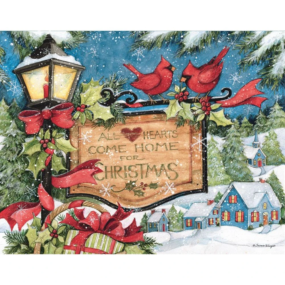 Hearts To Come Home Boxed Christmas Cards (18 Pack) W/ Decorative Box By Susan Winget 3 Hearts To Come Home Boxed Christmas Cards (18 Pack) W/ Decorative Box By Susan Winget