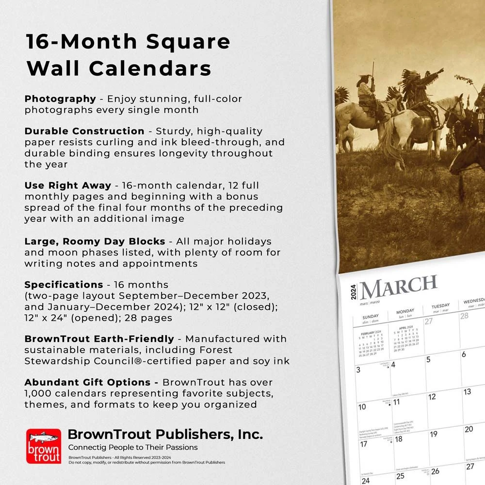 Edward S. Curtis: Portraits Of A Native American 2024 Wall Calendar 7 Edward S. Curtis: Portraits Of A Native American 2024 Wall Calendar - Image 5