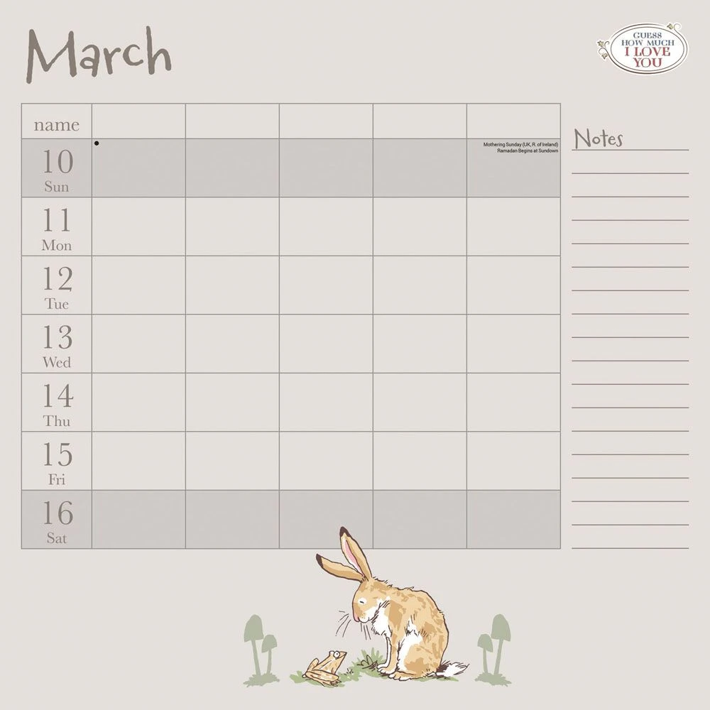 Guess How Much Love 2024 Wall Calendar 5 Guess How Much Love 2024 Wall Calendar - Image 3